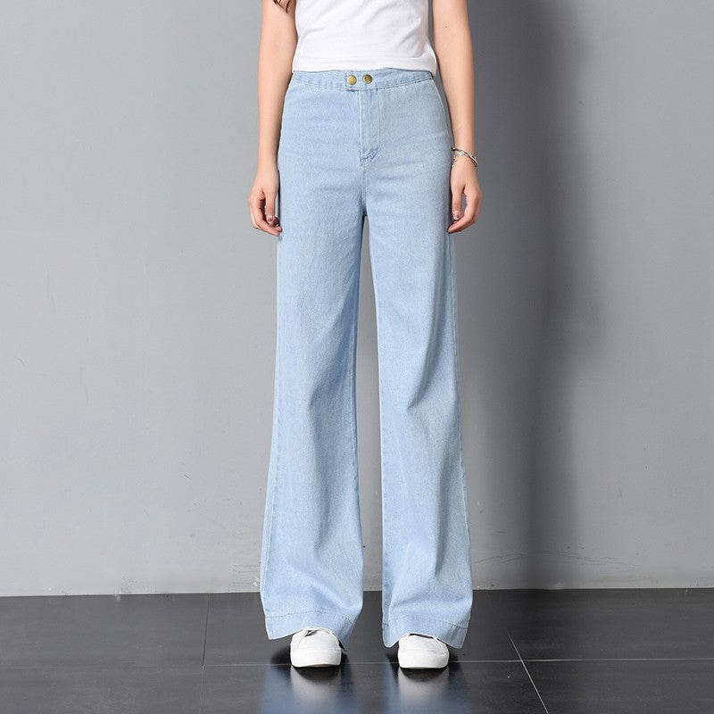 IELGY Women's jeans wide leg pants high waist loose straight pants casual trousers