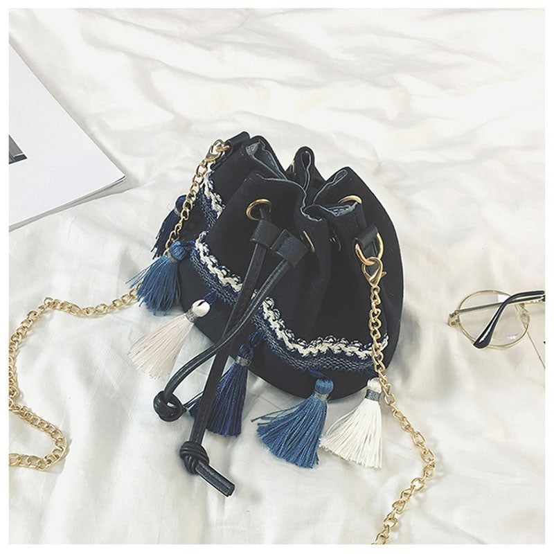 Handbags new chain tassel buckets