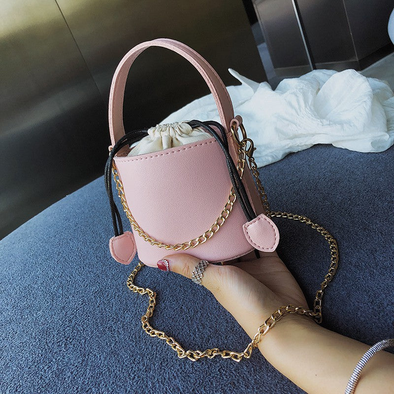 Shoulder bag chain bag portable mini bucket bag