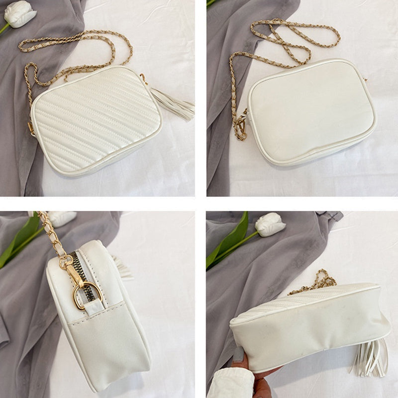 IELGY Black Market On Lingge Retro Women's Chain Crossbody Bag Fashion PU Western Style