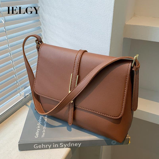IELGY retro large-capacity female bag trendy simple texture