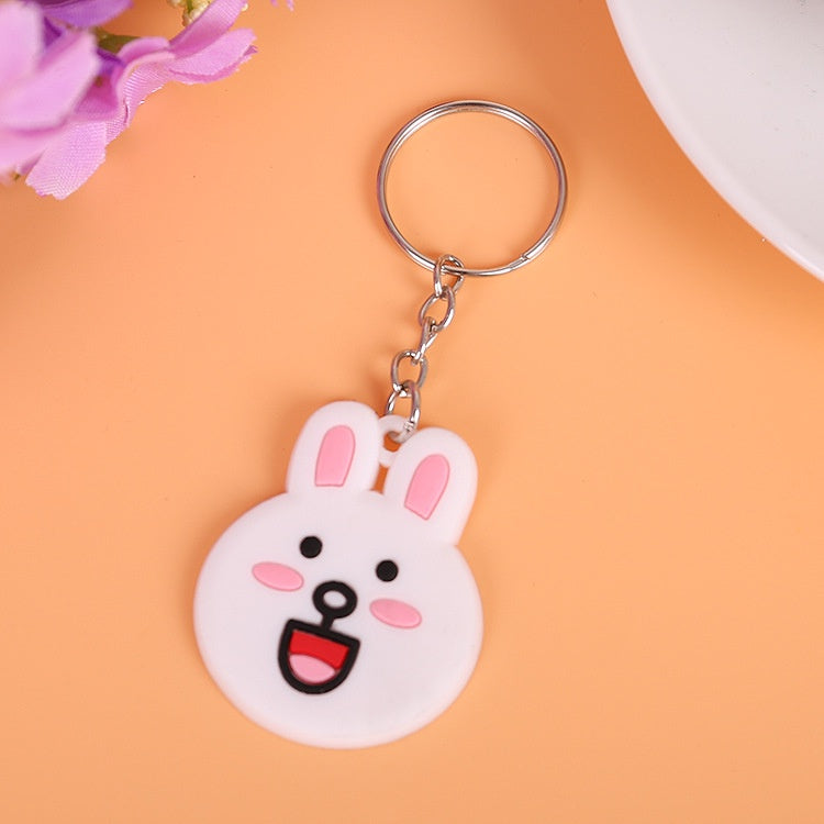 IELGY Creative cute cartoon small gift small pvc soft rubber keychain key ring pendant