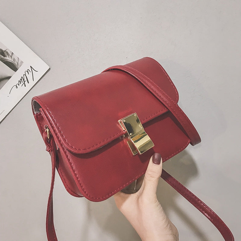 IELGY Classic Lock Crossbody Small Square Bag