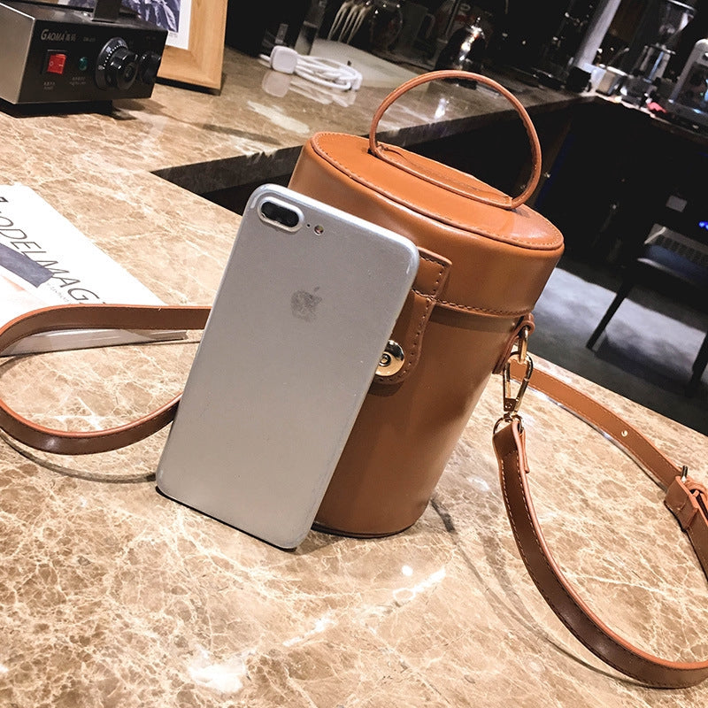 IELGY Bucket bag handbag lock cylinder bag lady shoulder bag