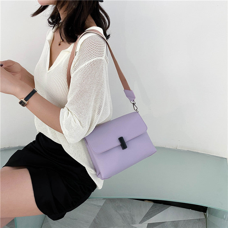 IELGY Women's bag square crossbody versatile casual PU simple fashionable black big