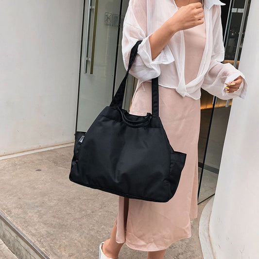 IELGY Women's bag simple Korean version casual portable all-match large capacity fashion Oxford one shoulder