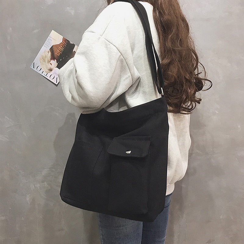 IELGY simple pocket canvas messenger bag for class