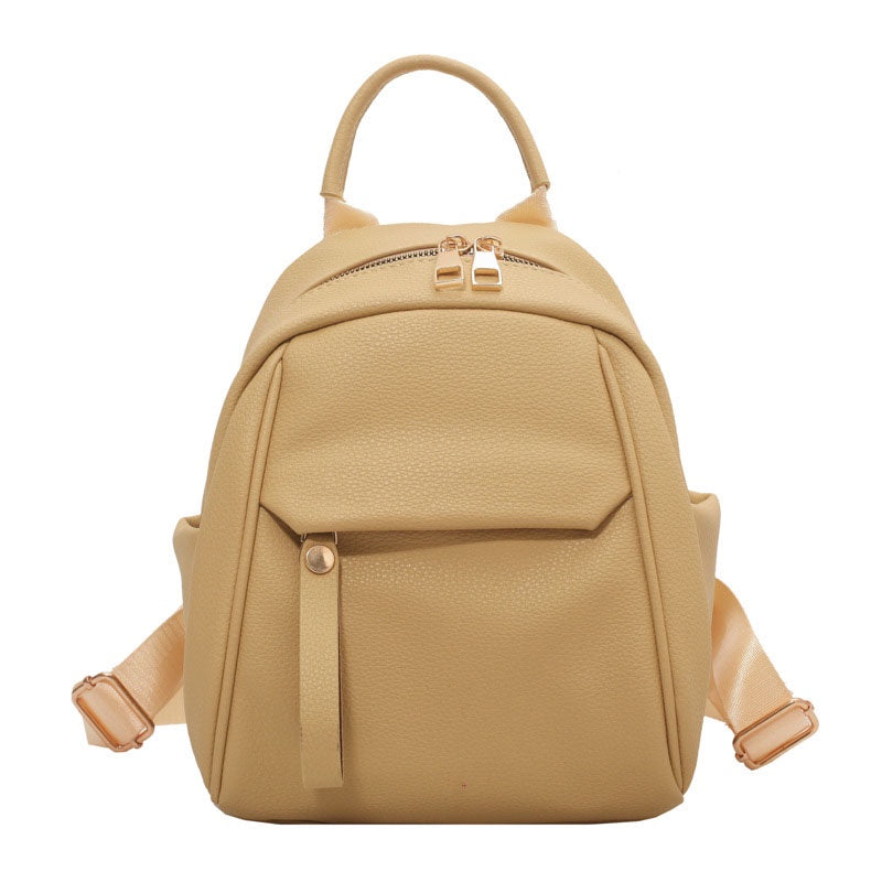 IELGY Soft Leather Ladies Backpack Fashion Art Travel Small Backpack