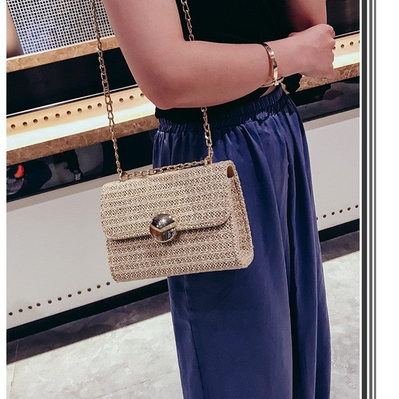 Straw gilding small square shoulder bag handbags