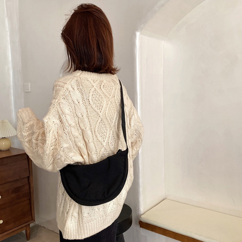 IELGY women's versatile adjustable messenger nylon dumpling Zipper bag