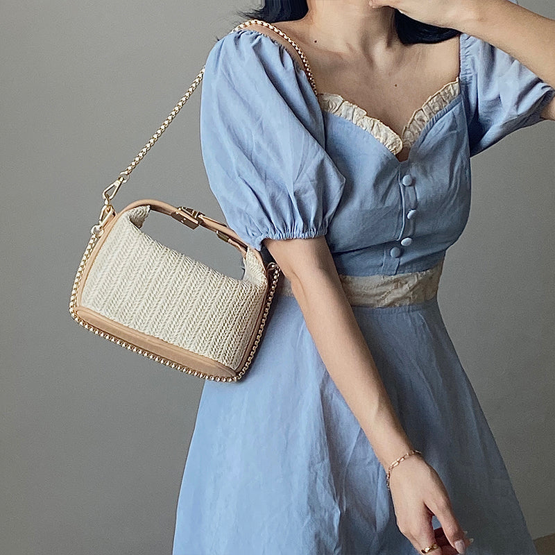 IELGY Straw handbag fashion hand bag female bag tide all-match one-shoulder diagonal bag