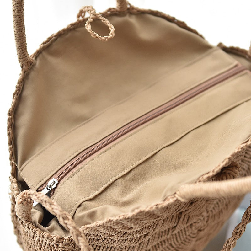 Ins super fire grass package beach bag round package