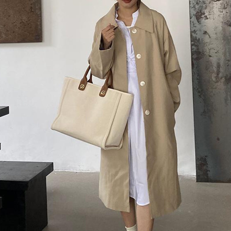 IELGY all-match canvas design sense large-capacity chain tote shopping bag