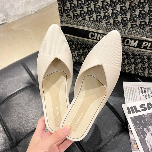IELGY casual Korean style solid color fashion outer wear Baotou slippers