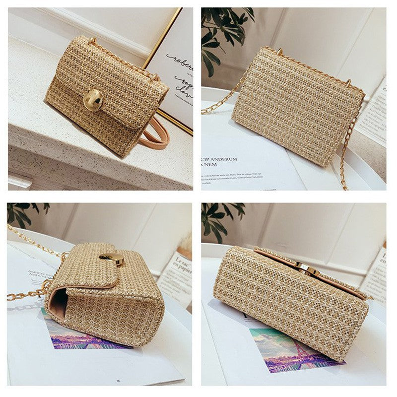 Straw gilding small square shoulder bag handbags