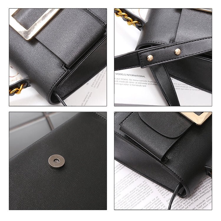 IELGY Crossbody exaggerated belt buckle handbag square box