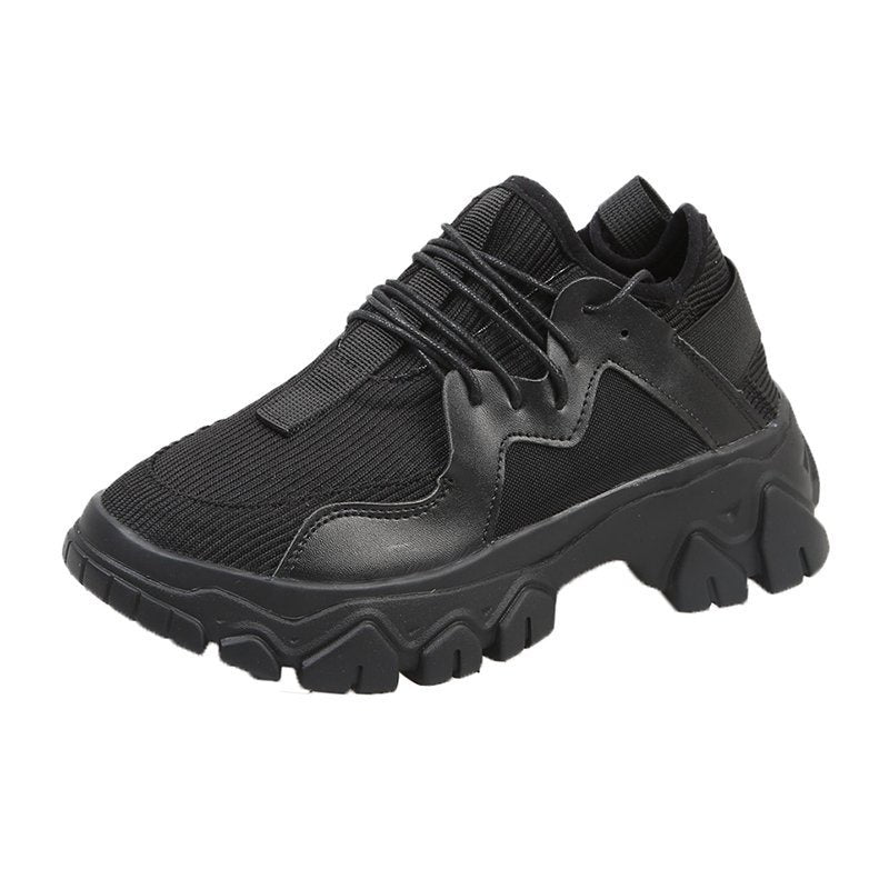 IELGY fashion lace-up women's shoes platform casual mesh sneakers