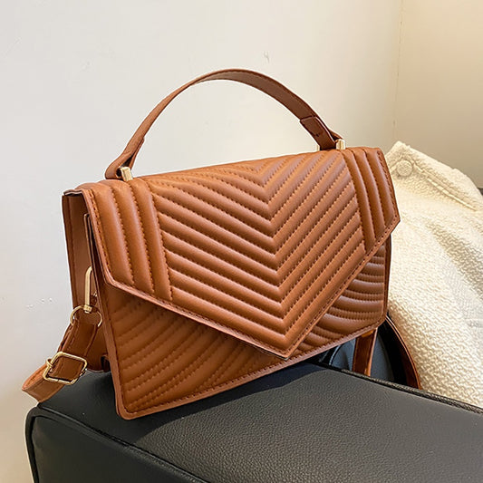IELGY fashion rhombus embroidery thread female bag retro small square solid color texture single-shoulder messenger