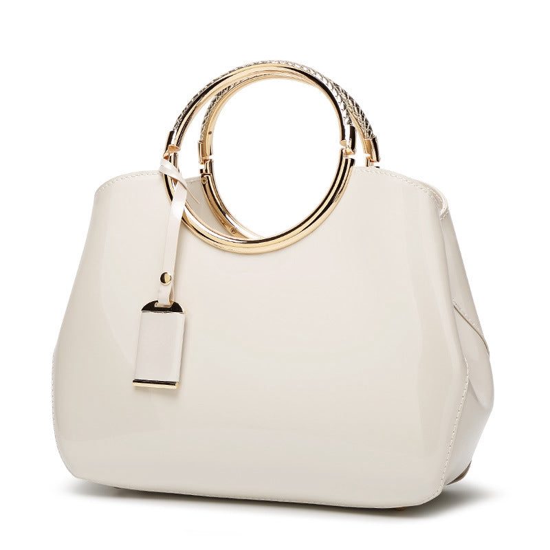 IELGY Patent leather bag shoulder bag, European and American style, bright face handbag