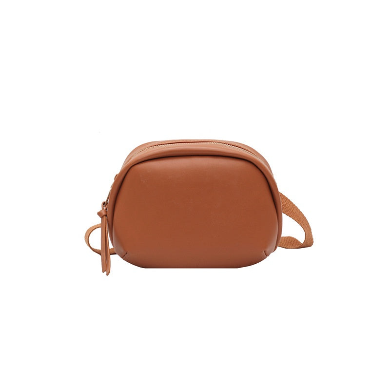 IELGY broadband Popular high-end oval smooth zipper woman's cute crossbody bag versatile one-shoulder