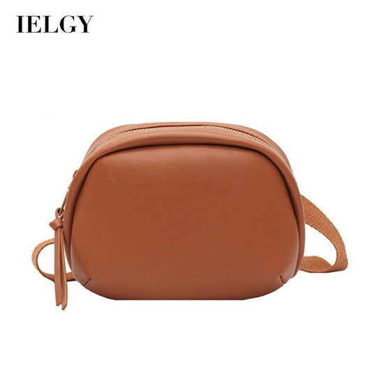 IELGY broadband Popular high-end oval smooth zipper woman's cute crossbody bag versatile one-shoulder