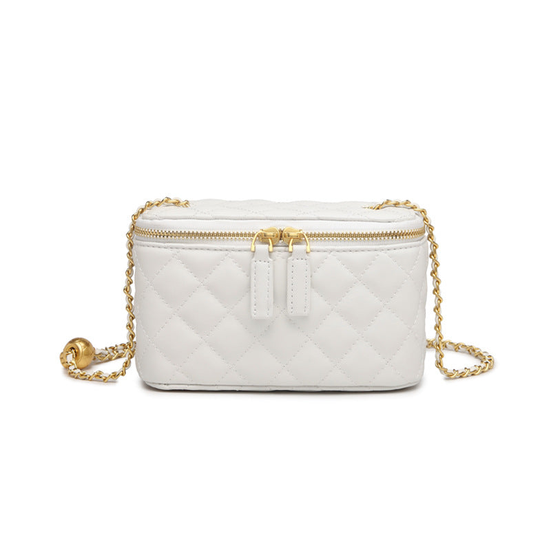 IELGY Women's bag Fashion One shoulder PU Chain Rhombus Solid color All-match Crossbody