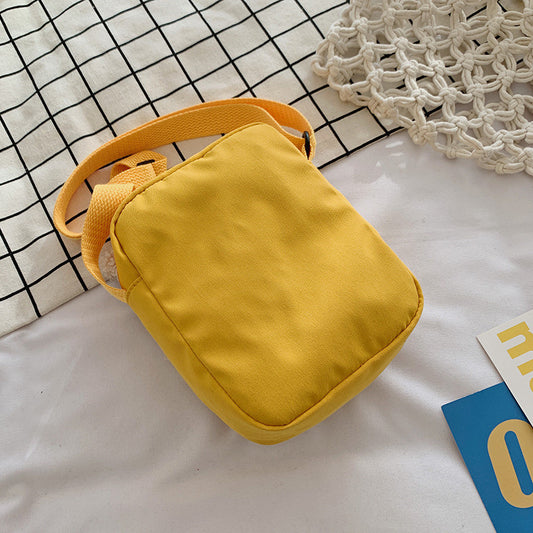 IELGY fashion bear cartoon style canvas messenger bag yellow Harajuku Korea cute Japanese