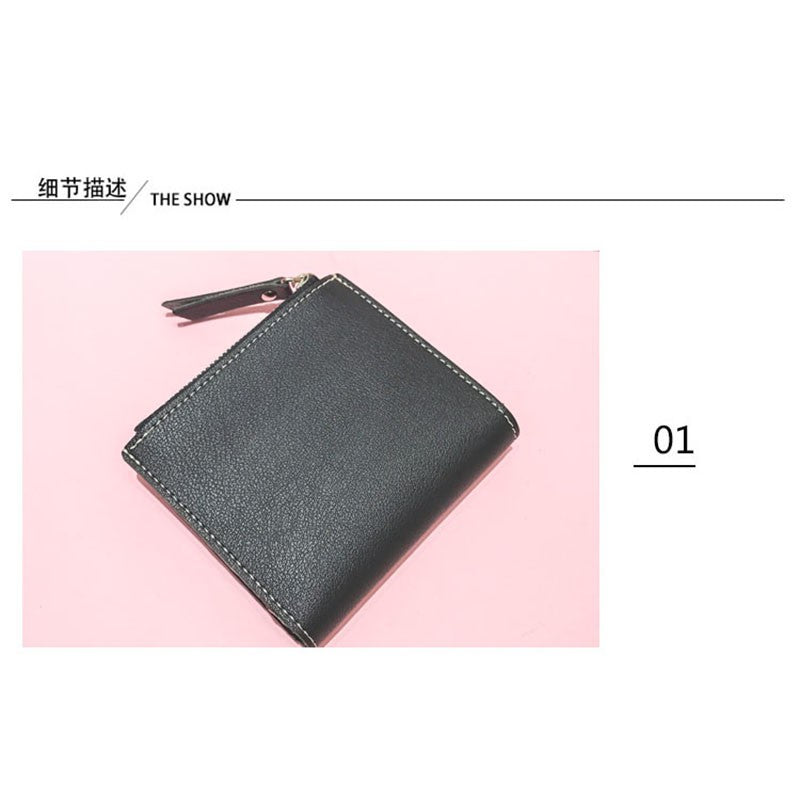 IELGY Small coin purse female zipper coin short paragraph slim wallet
