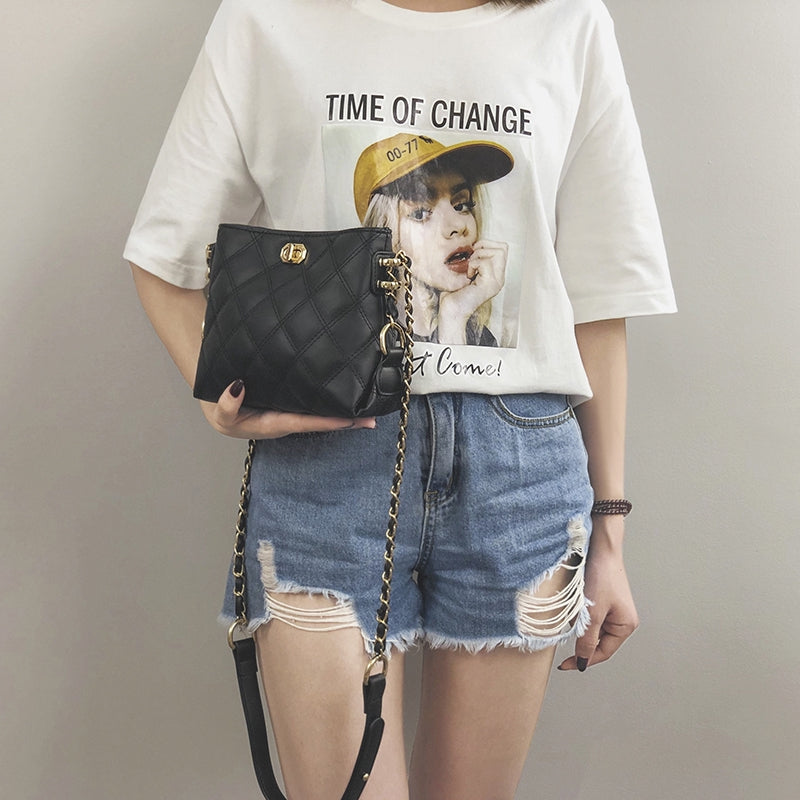 IELGY Chain bag, foreign fashion, wild, oblique, fragrant, rhyme, small bag, tide