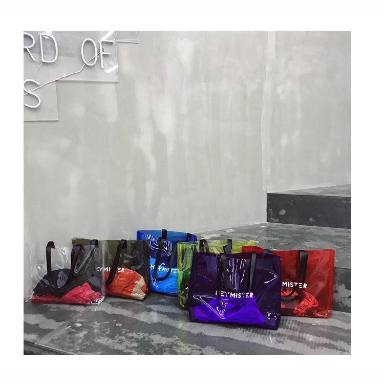 IELGY Large-capacity beach bag PVC transparent bag Fashion