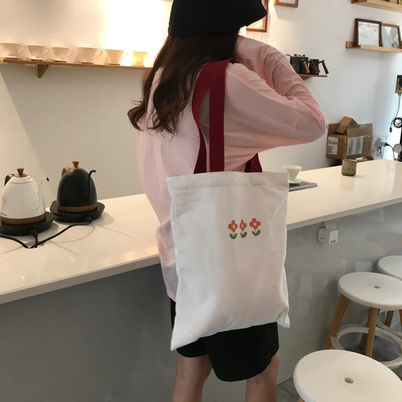 IELGY Japanese literary print cute canvas bag