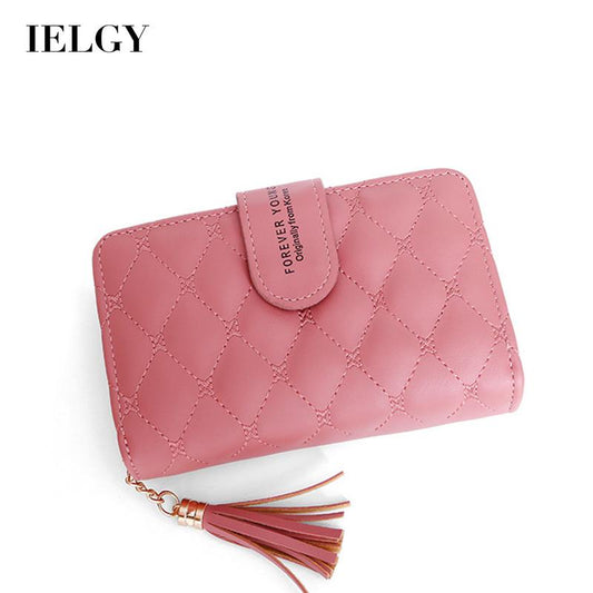 IELGY Women's Small Fragrant Style Lingge Wallet Tassel Hand Zipper Popular