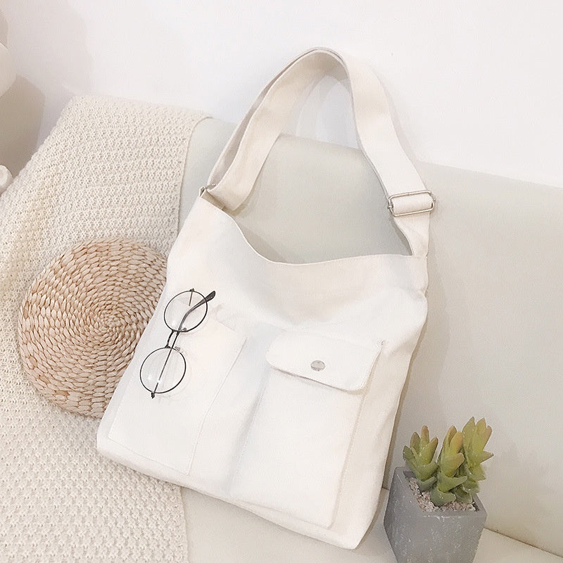 IELGY simple pocket canvas messenger bag for class