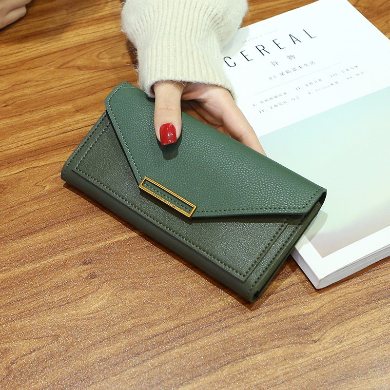 IELGY Korean Style Long Multifunctional Buckle Vintage Thin Coin Purse