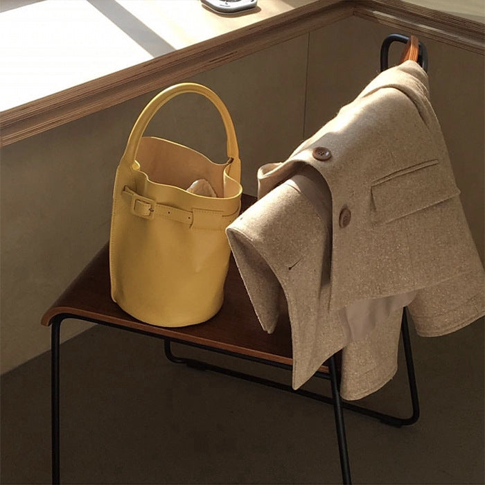 IELGY New Korean Candy Color Handmade Bucket Bag Shoulder Diagonal Tote Bag