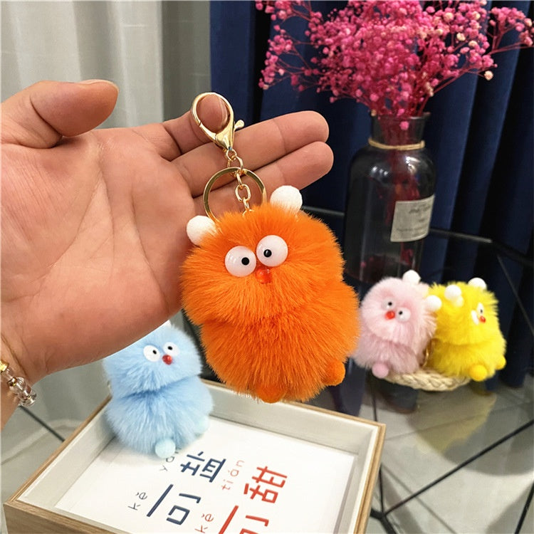 IELGY Cute cartoon little monster plush doll bag pendant