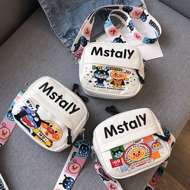 IELGY small bag crossbody street fashion broadband Western style cartoon all-match cute print white Korean version