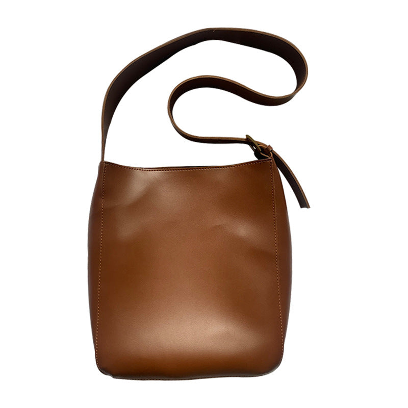 IELGY Retro Crossbody Bucket Simple Women's bag Casual One shoulder Fashion Korean All-match