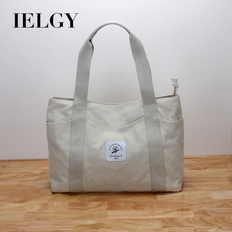 IELGY casual large-capacity canvas bag women's single-handle shoulder bag fashion multi-bag female bag mommy canvas bag