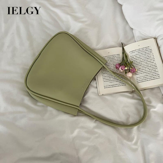 IELGY women's korean style solid color large capacity shoulder bag