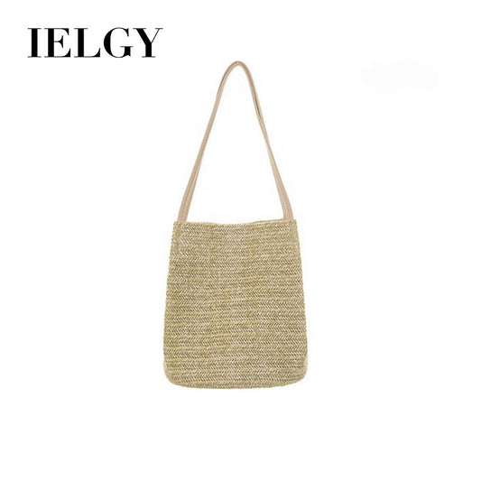 IELGY Casual woven shoulder bucket bag handbag