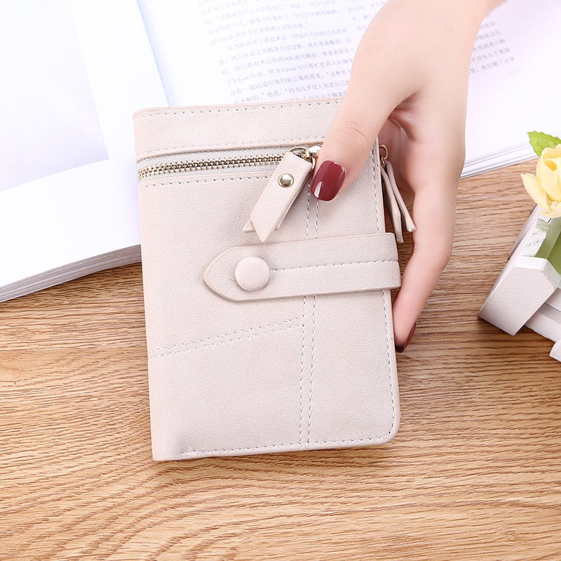 IELGY Women's short wallet small fresh multifunctional folding