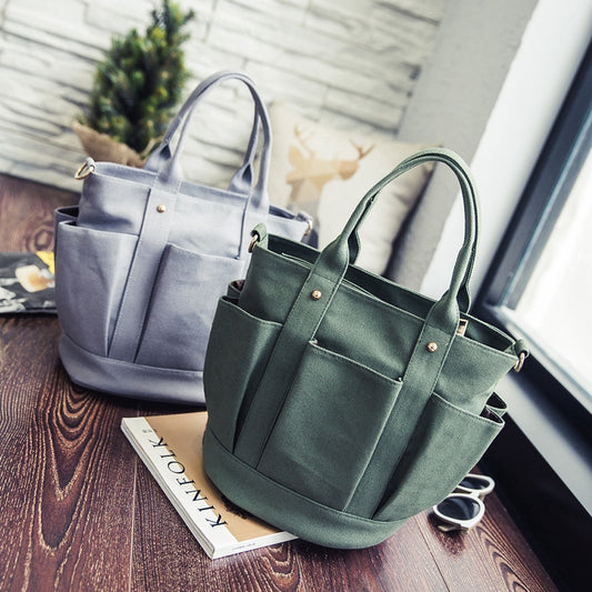 Canvas bucket bag big bag shoulder bag shoulder bag