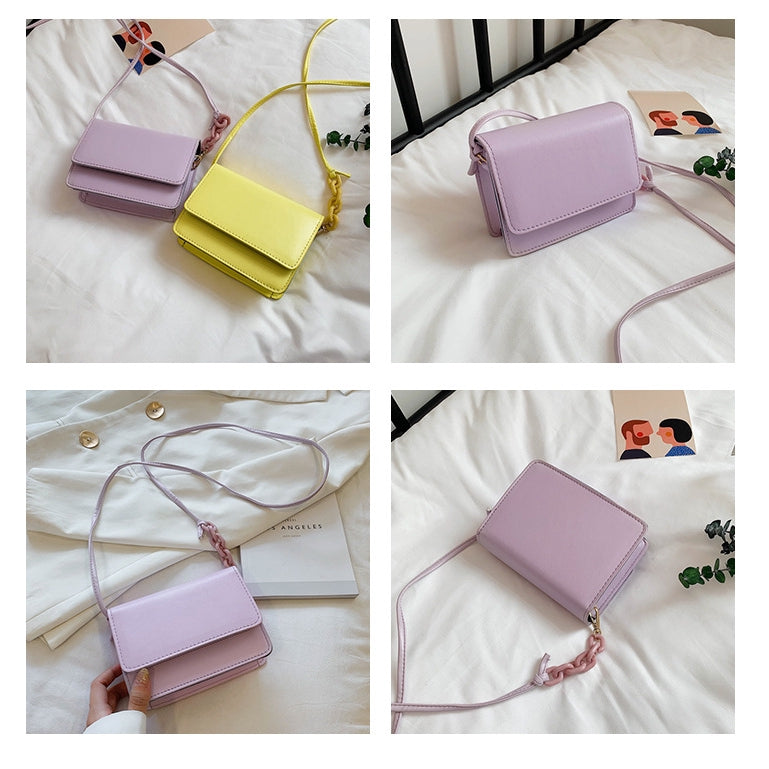 IELGY Mini candy color girl Bag Fashion Korean version versatile One Shoulder Messenger chain bag