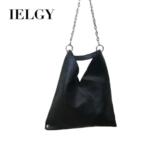IELGY Black handbag chic chain bag shoulder slung handbag