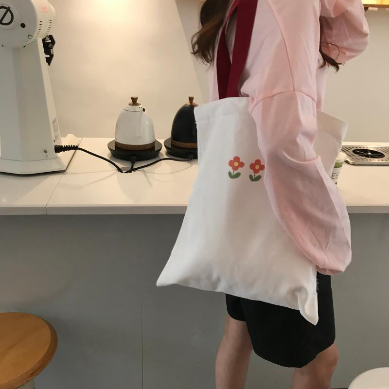 IELGY Japanese literary print cute canvas bag