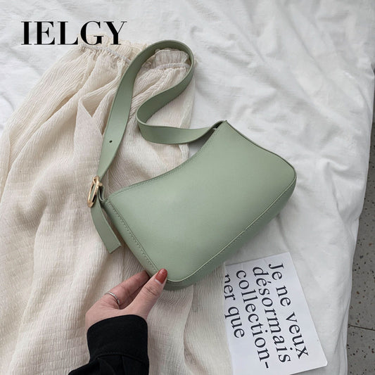 IELGY bright leather fashion temperament small bag simple and versatile female bag