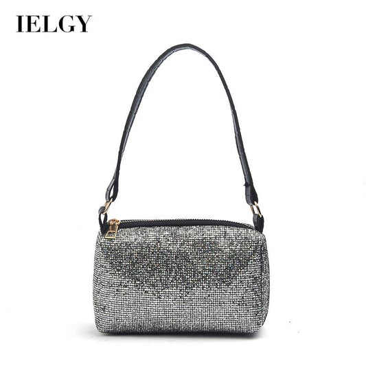 IELGY Fashion casual sequins large capacity shoulder lightweight cross-body handbag portable pillow bag chain