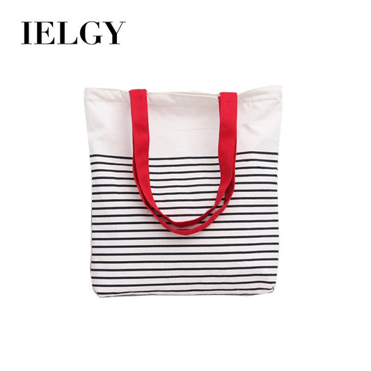IELGY Handmade canvas bag hand strap shoulder striped canvas bag