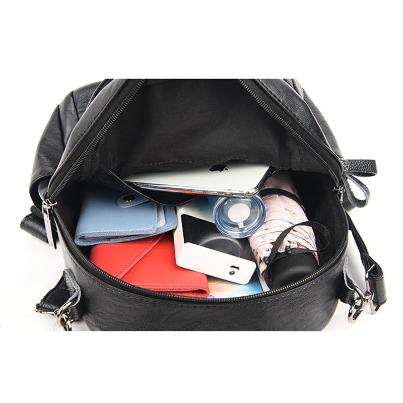 IELGY women's fashion anti-theft multifunctional large capacity soft leather backpack